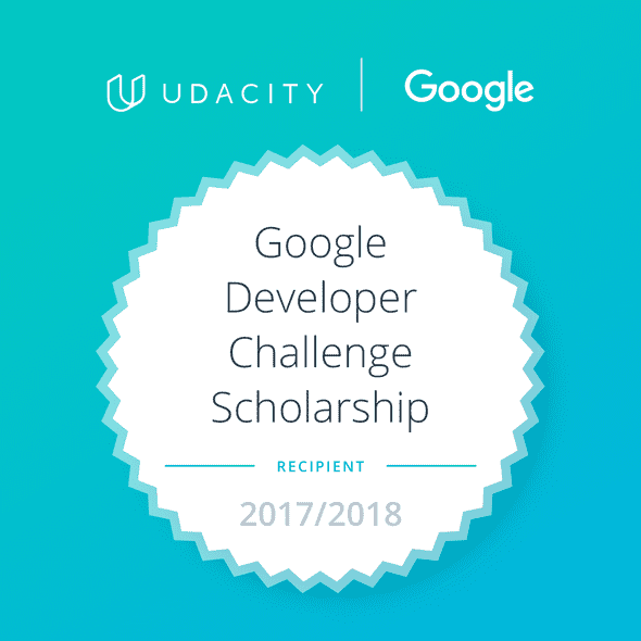 Google Developer Challenge Scholarship recipient badge